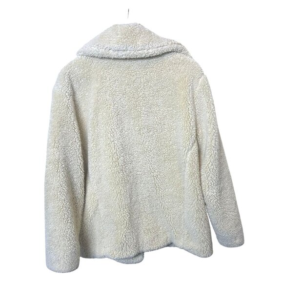 Free People Teddy Sherpa Pea Coat Oatmeal XS Cozy & Soft Double Breasted Jacket - Picture 6 of 11